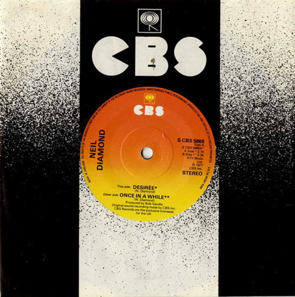 Neil Diamond Desirée UK 7" vinyl single (7 inch record / 45) SCBS5869