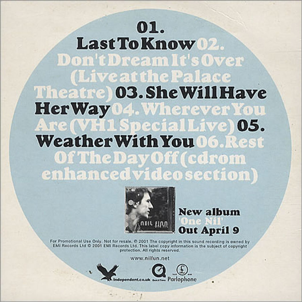 Neil Finn Songs From Neil Finn UK Promo CD single (CD5 / 5") NFNC5SO181227