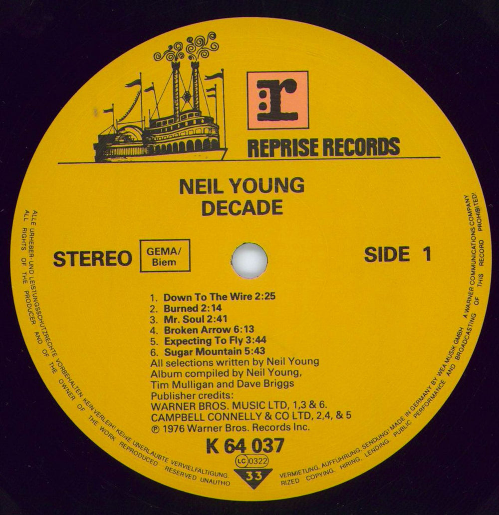 Neil Young Decade German 3-LP vinyl record set (Triple LP Album) YOU3LDE136399