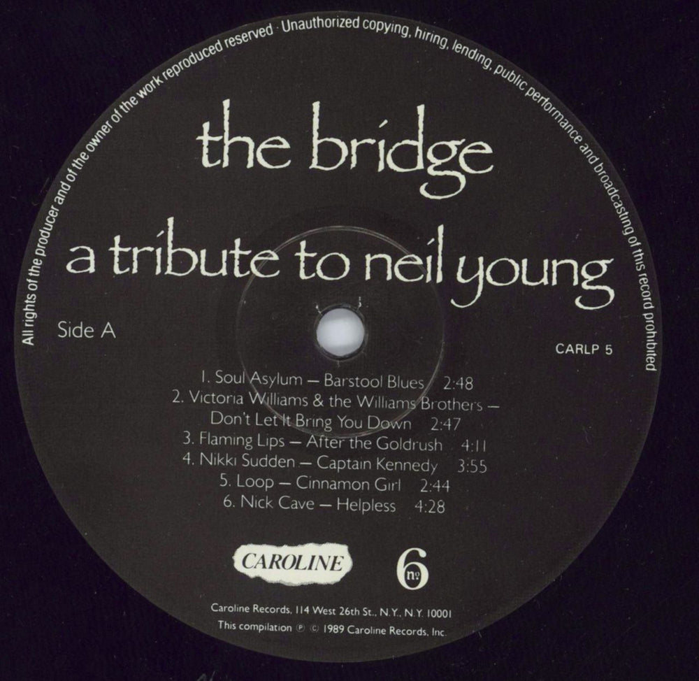 Neil Young The Bridge - A Tribute To Neil Young - EX - stickered p/s UK vinyl LP album (LP record) YOULPTH816686