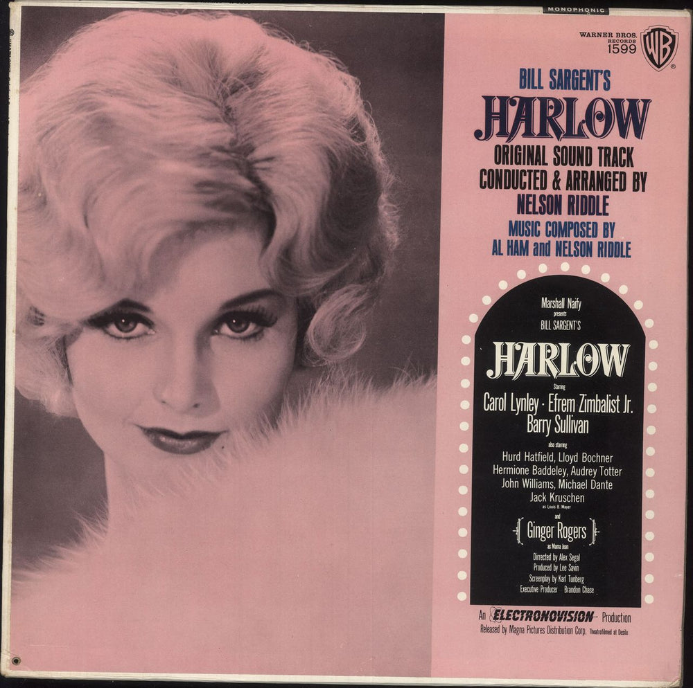 Nelson Riddle Harlow Soundtrack US vinyl LP album (LP record) W1599