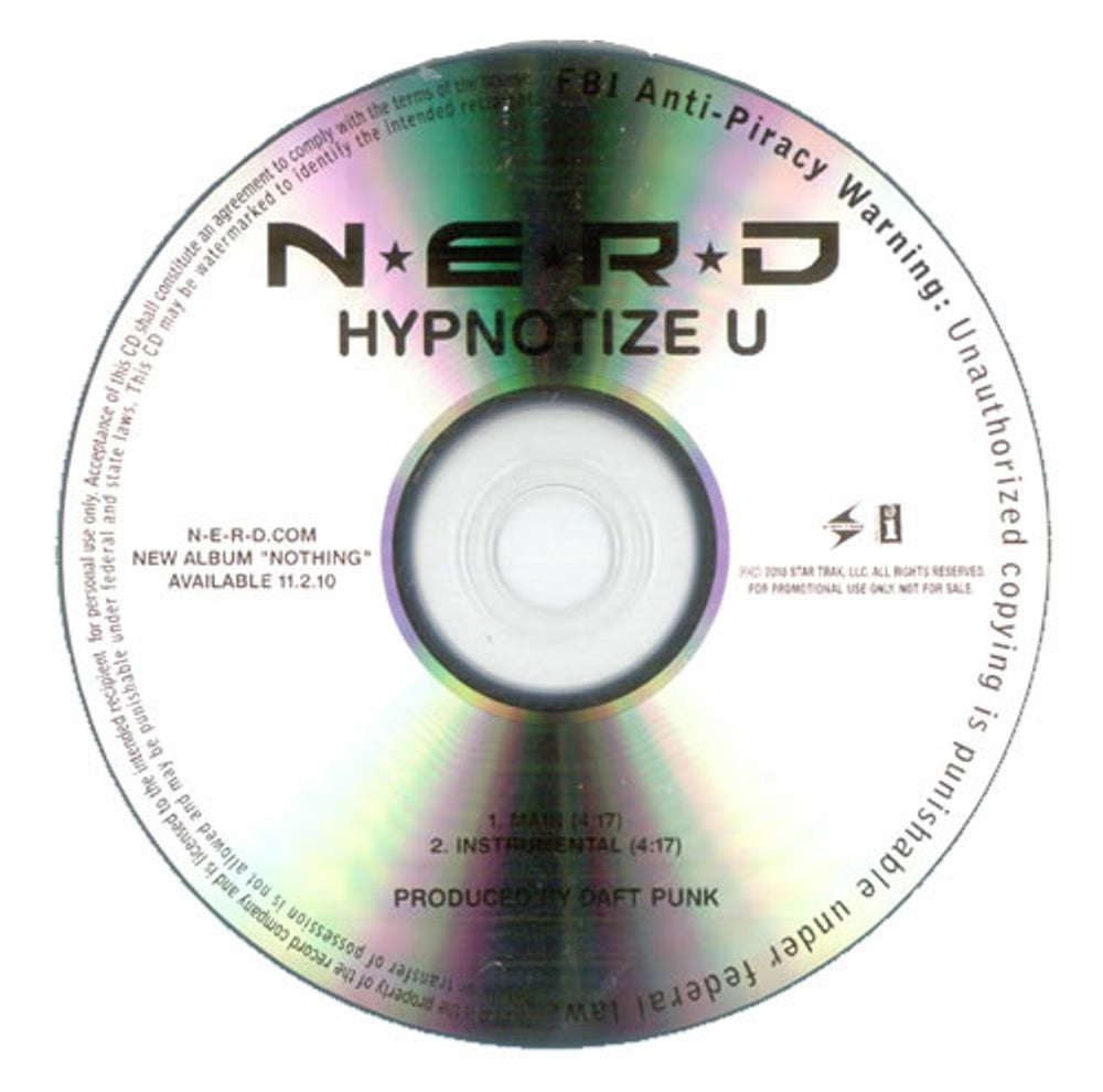 NERD Hypnotize U US Promo CD-R acetate CD-R ACETATE