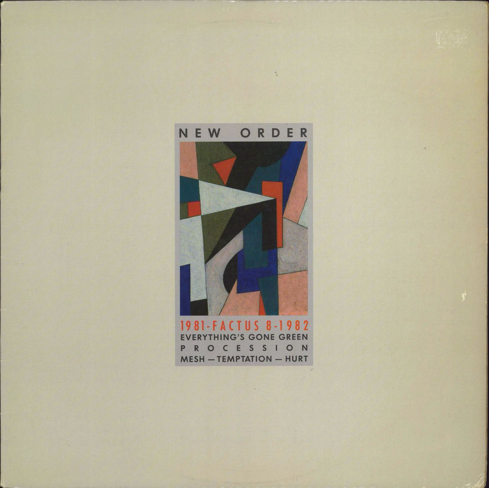 New Order 1981-1982 (Nineteen Eighty One) - 2nd US 12" vinyl single (12 inch record / Maxi-single) FACTUS8