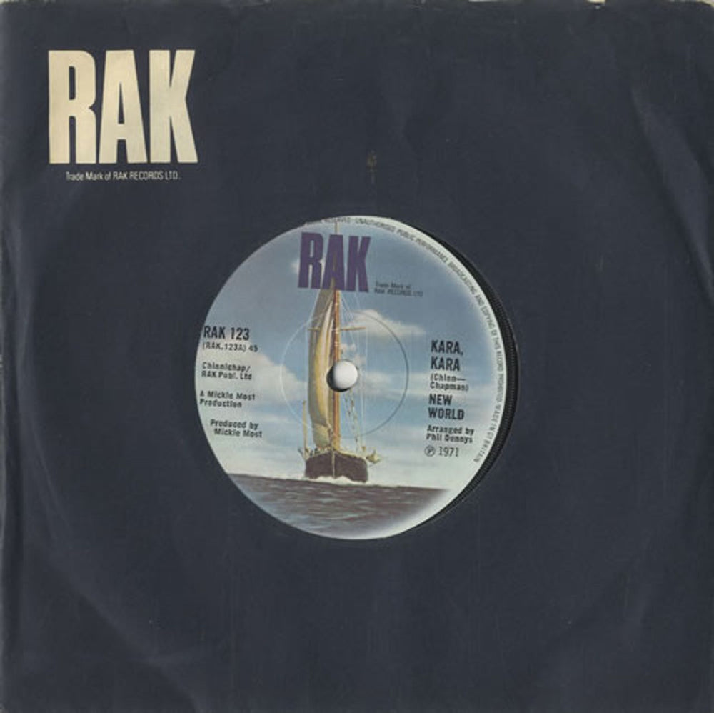 New World Kara Kara UK 7" vinyl single (7 inch record / 45) RAK123