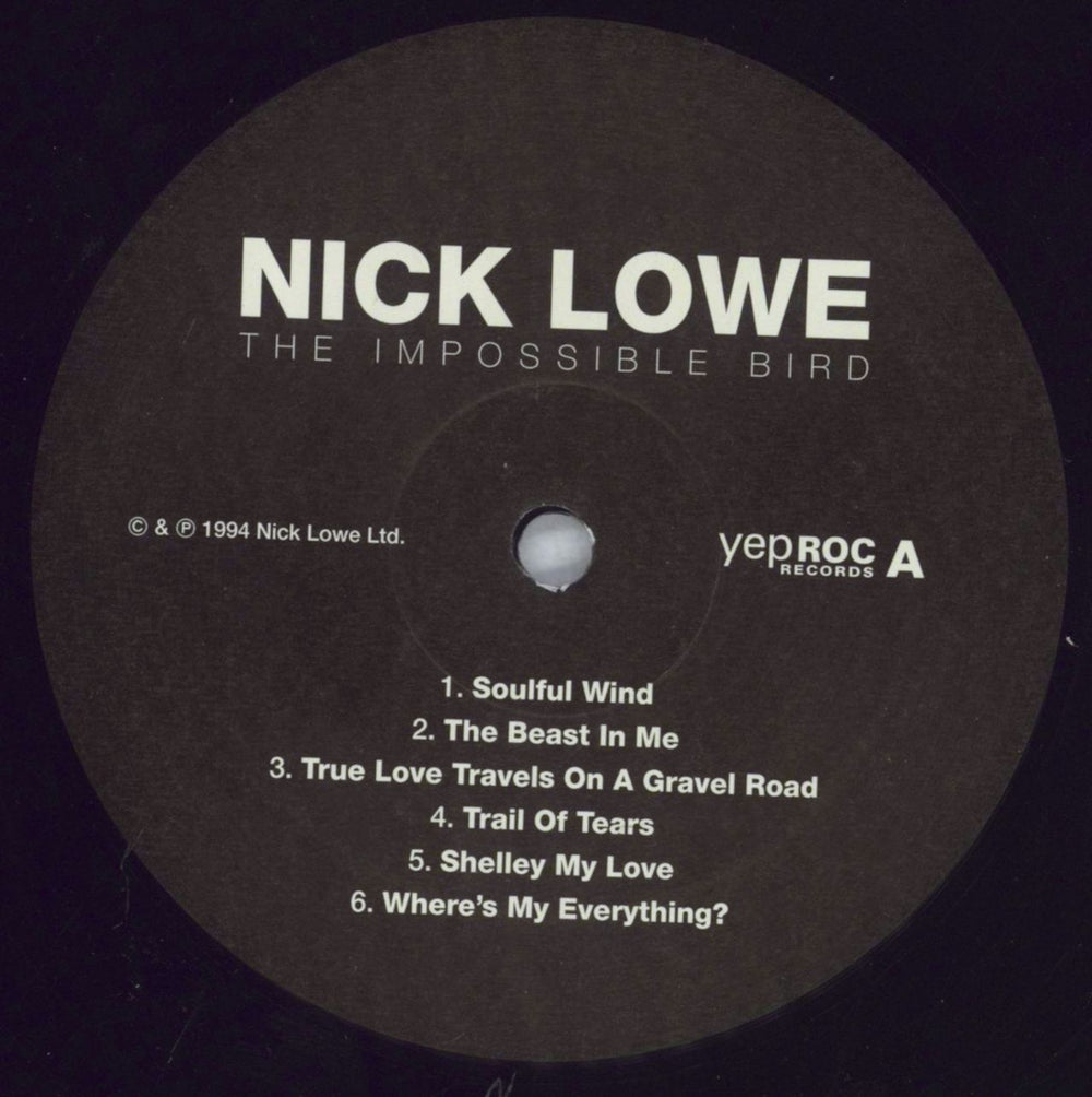 Nick Lowe The Impossible Bird US vinyl LP album (LP record) LOWLPTH827621