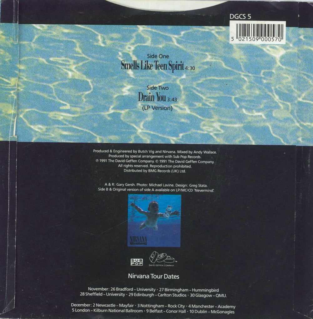 Nirvana (US) Smells Like Teen Spirit - Injection Labels UK 7" vinyl single (7 inch record / 45) 5021509000570