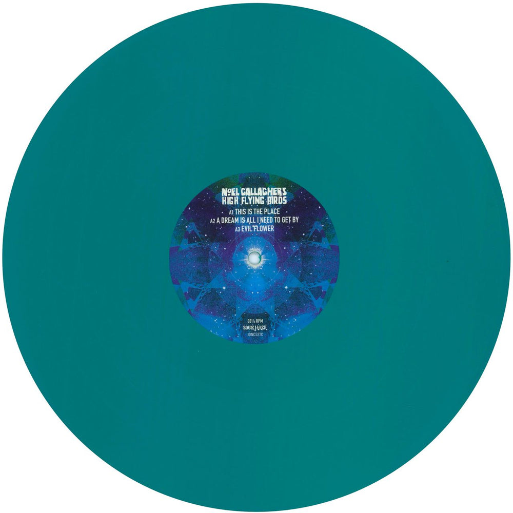 Noel Gallagher This Is The Place - Turquoise Vinyl UK 12" vinyl single (12 inch record / Maxi-single) NGL12TH730593