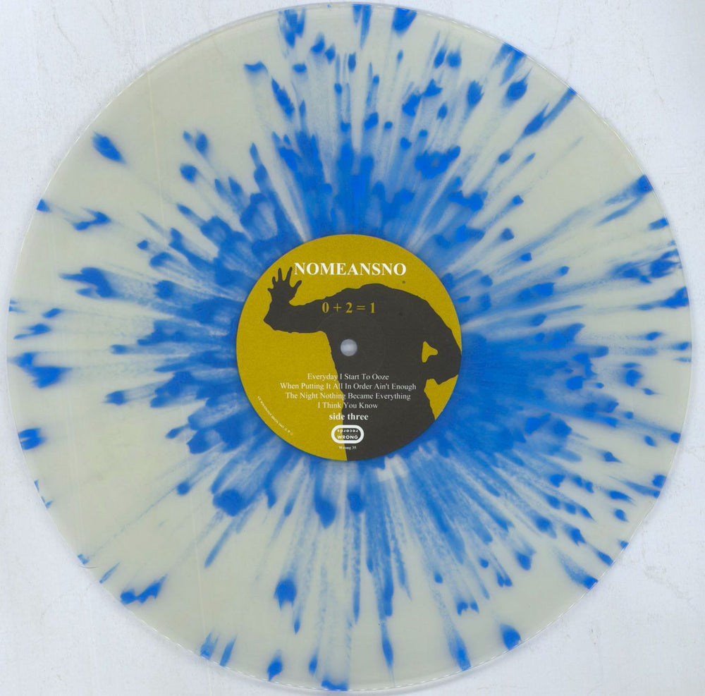 Nomeansno 0 + 2 = 1 - Clear & Yellow w/ Blue Splatter Vinyl UK 2-LP vinyl record set (Double LP Album)