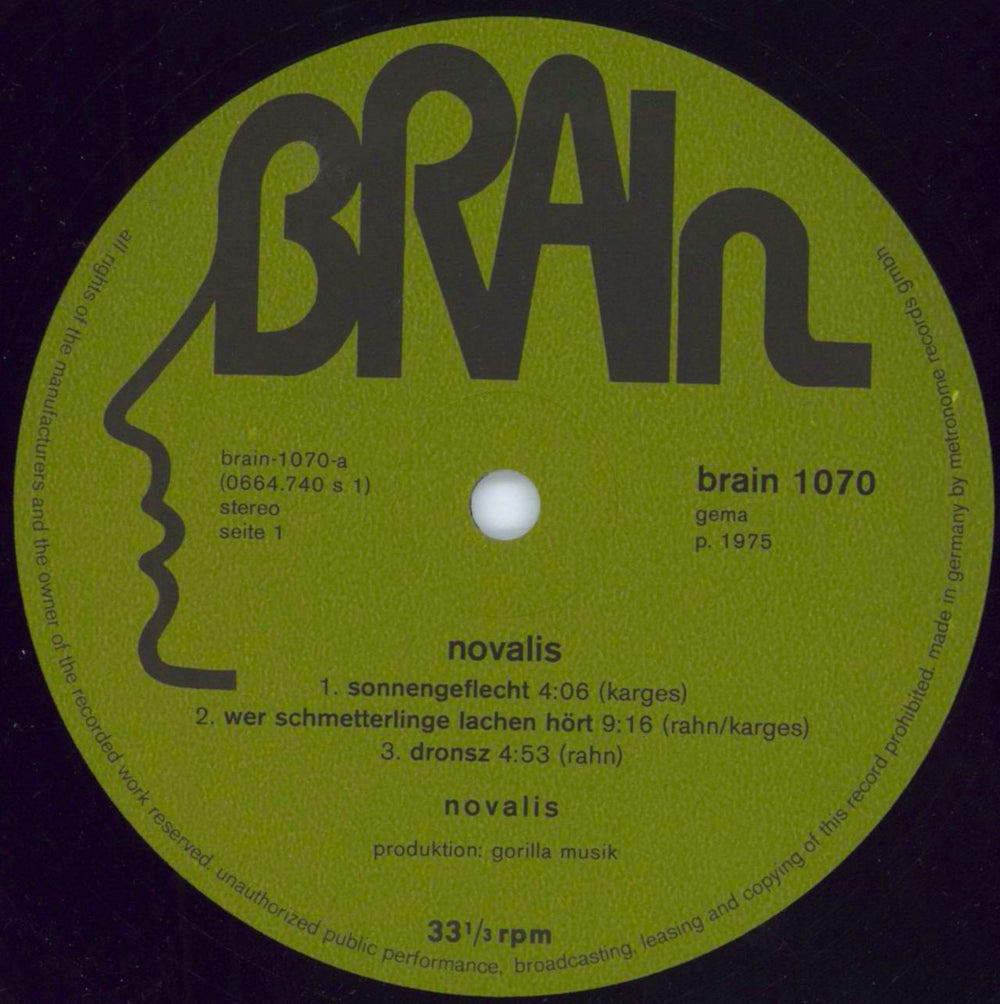 Novalis Novalis German vinyl LP album (LP record) NVLLPNO793774