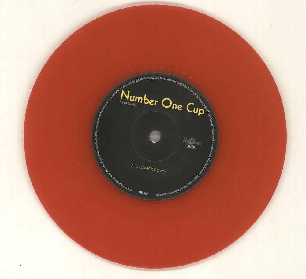 Number One Cup Ease Back Down - Red Vinyl UK 7" vinyl single (7 inch record / 45) ONE07EA514003