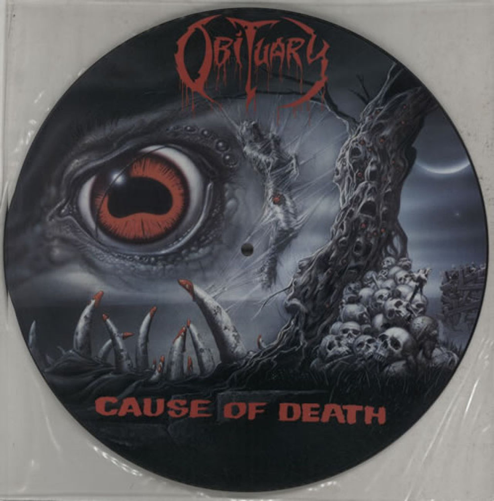 Obituary Cause Of Death UK picture disc LP (vinyl picture disc album) RO93708