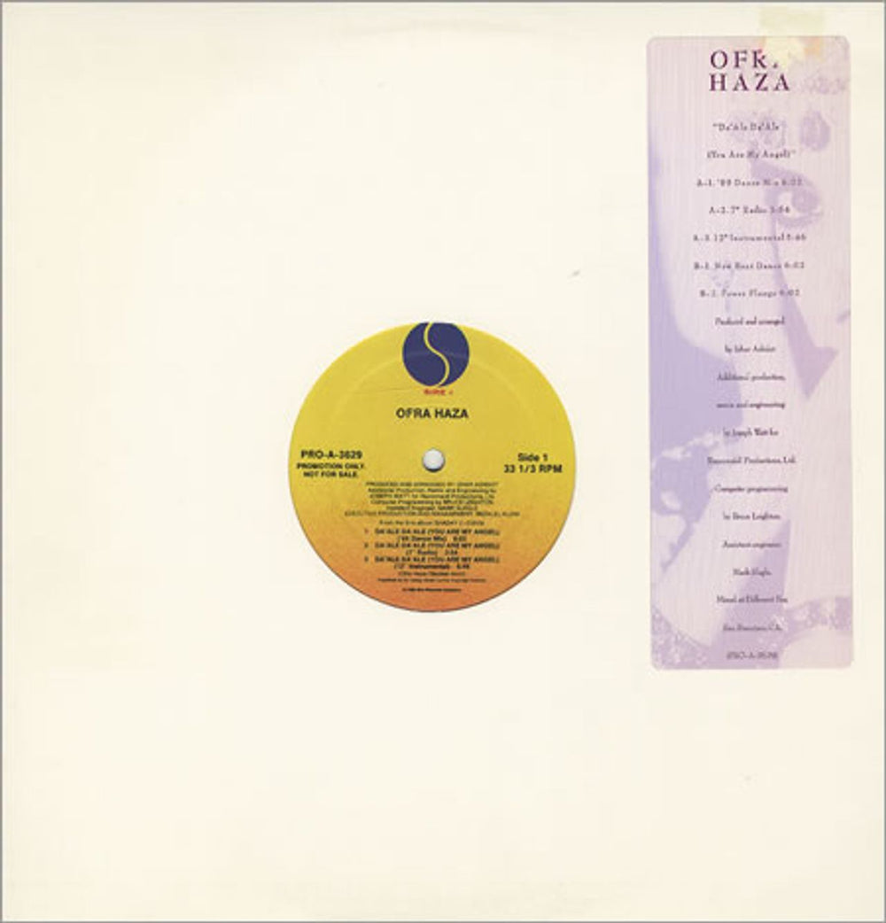 Ofra Haza Da'ale Da'ale US Promo 12" vinyl single (12 inch record / Maxi-single) PRO-A-3629