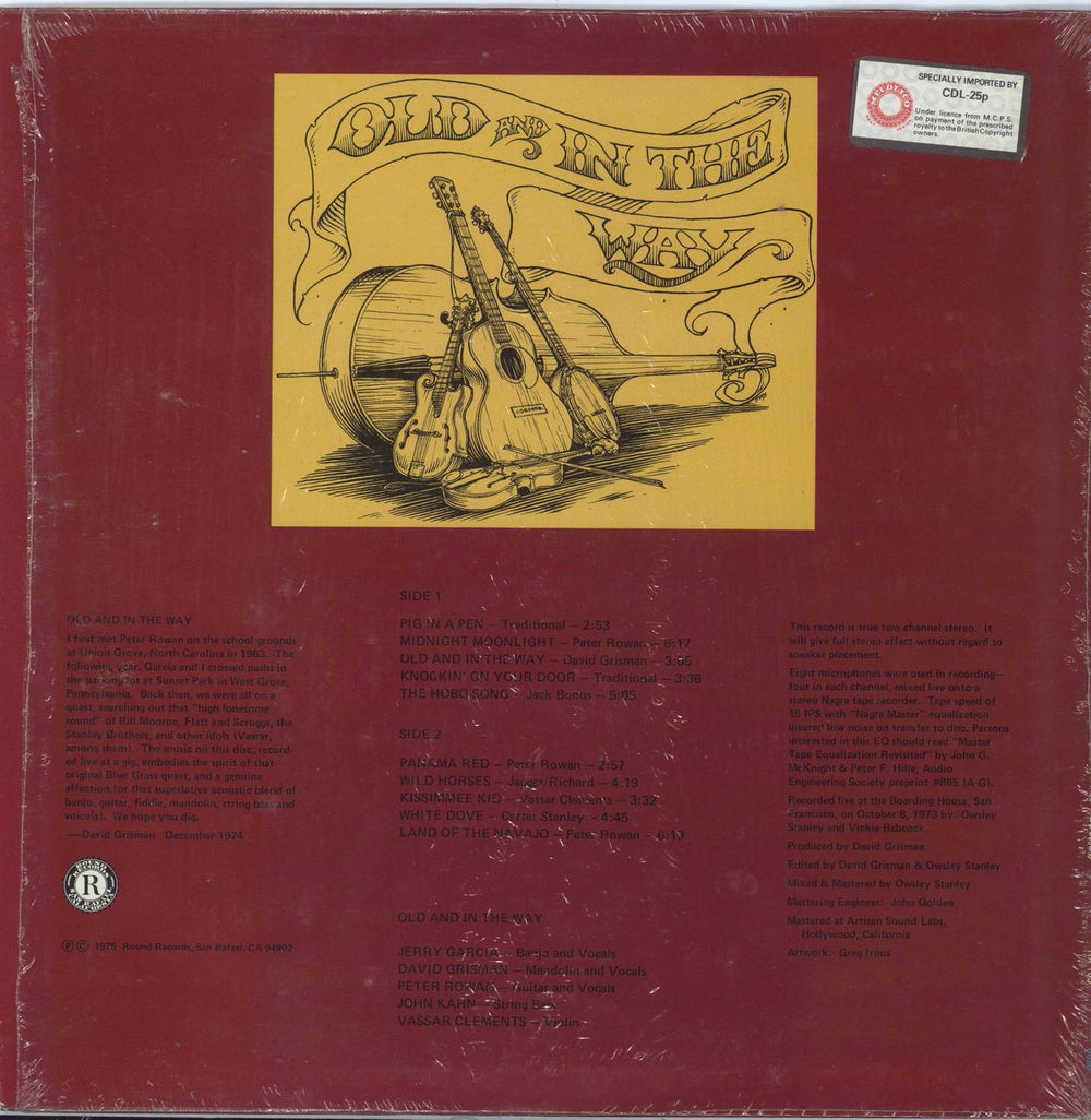 Old And In The Way Old & In The Way - Shrink US vinyl LP album (LP record)