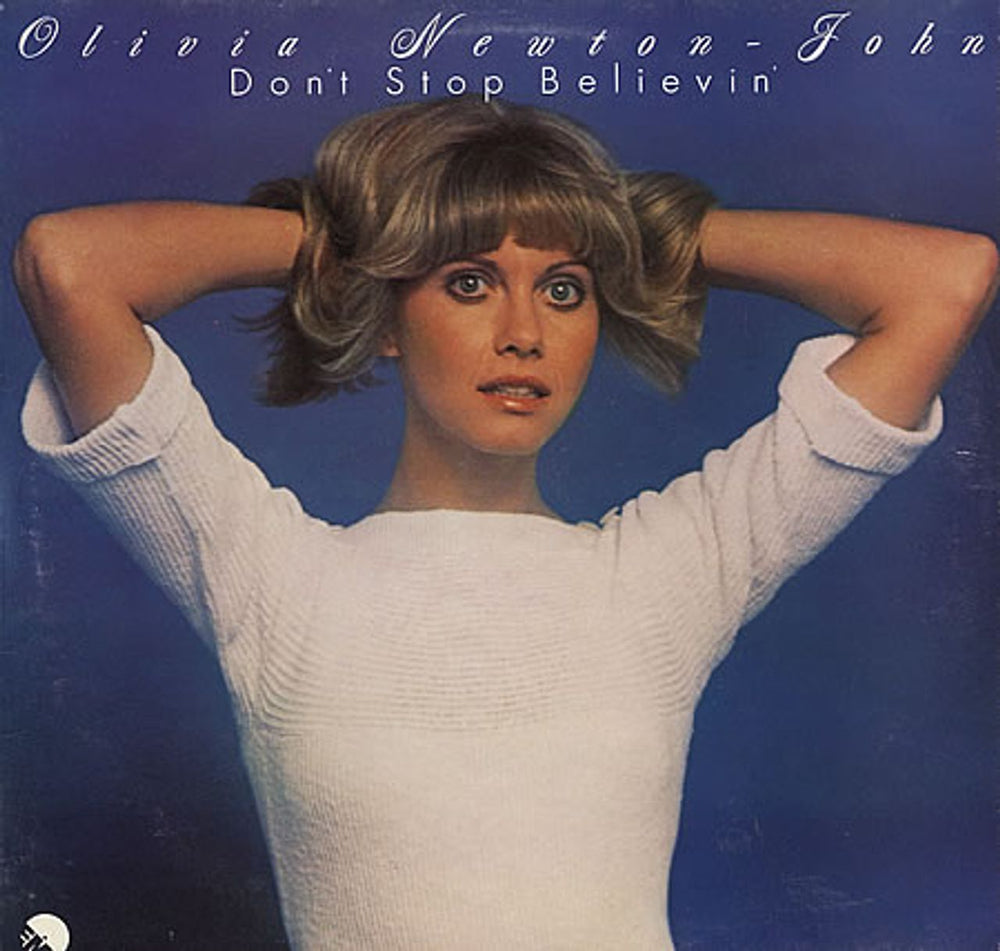 Olivia Newton John Don't Stop Believin' - 1st UK vinyl LP album (LP record) EMC3162