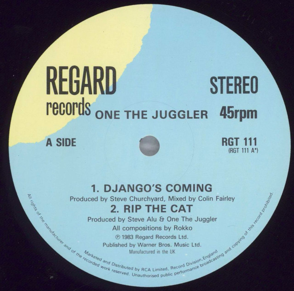 One The Juggler Django's Coming UK 12" vinyl single (12 inch record / Maxi-single) OTJ12DJ824827