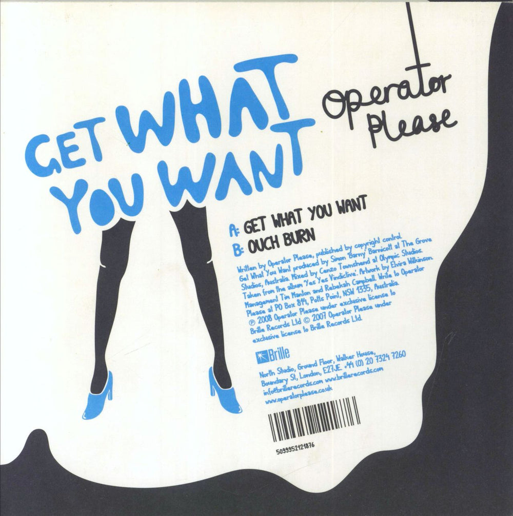 Operator Please Get What You Want UK 7" vinyl single (7 inch record / 45) 5099952121876