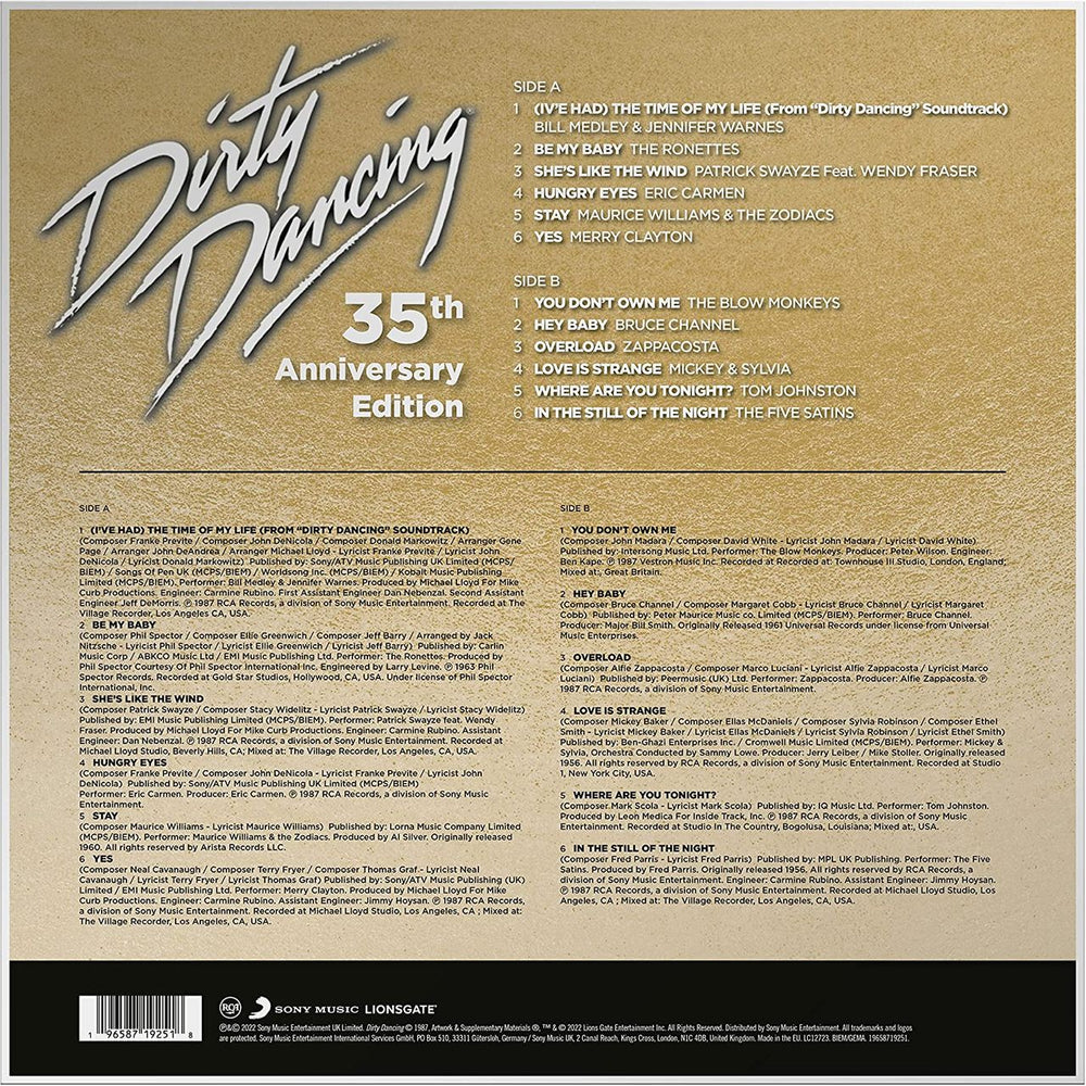 Original Soundtrack Dirty Dancing - 35th Anniversary Edition + Scented Sticker UK picture disc LP (vinyl picture disc album) OSTPDDI799670