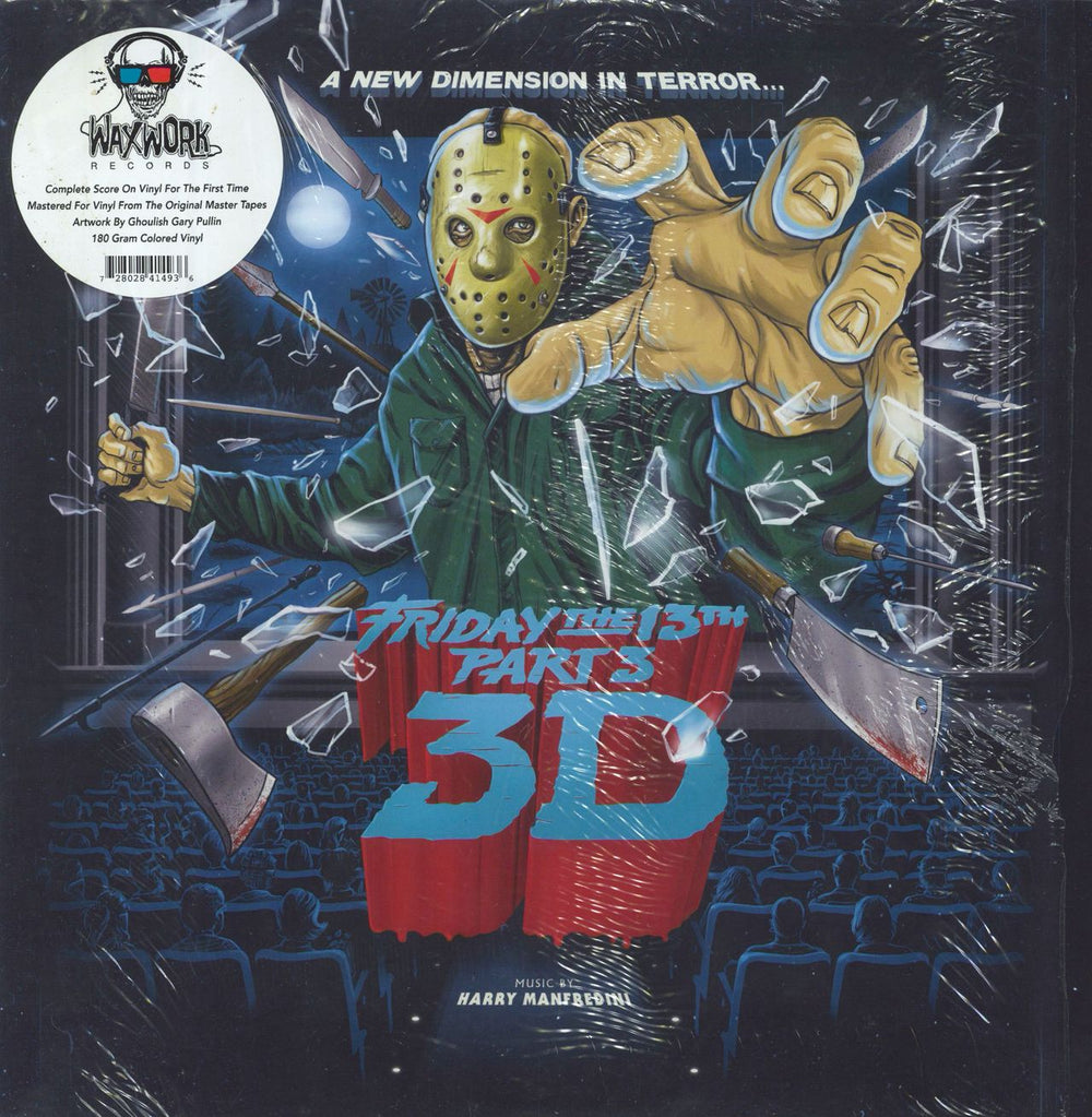 Original Soundtrack Friday The 13th Part 3 3D - White & Red Splatter Vinyl US 2-LP vinyl record set (Double LP Album) WW13.3