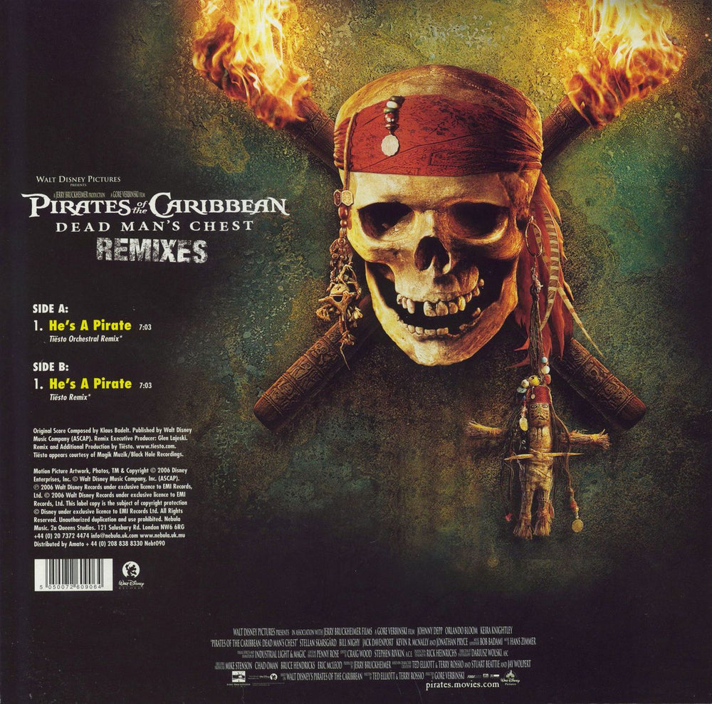 Original Soundtrack Pirates Of The Caribbean - Dead Man's Chest (Tiësto Remixes) UK 12" vinyl single (12 inch record / Maxi-single) 5050072609064