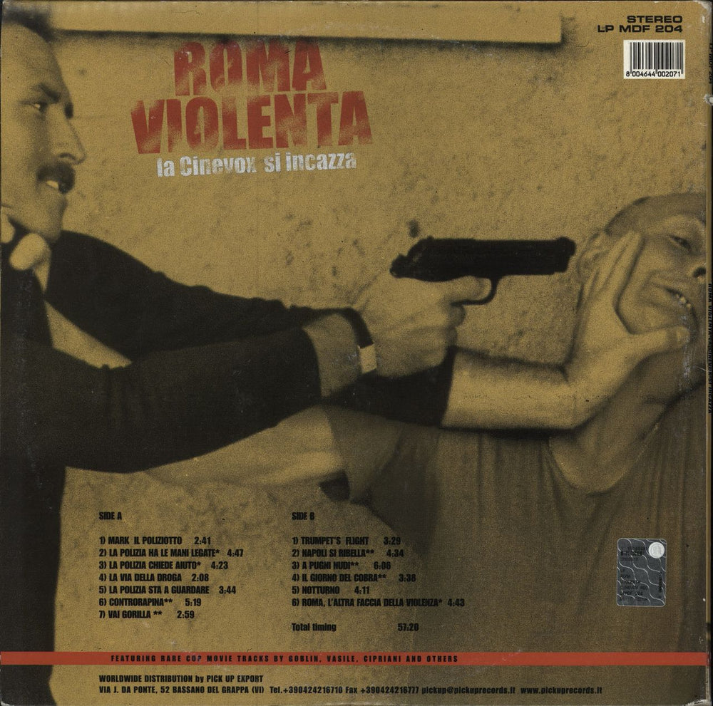 Original Soundtrack Roma Violenta (La Cinevox Si Incazza) Italian vinyl LP album (LP record)