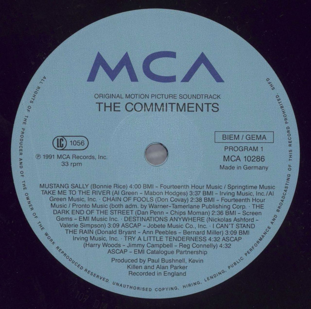 Original Soundtrack The Commitments UK vinyl LP album (LP record) OSTLPTH822214