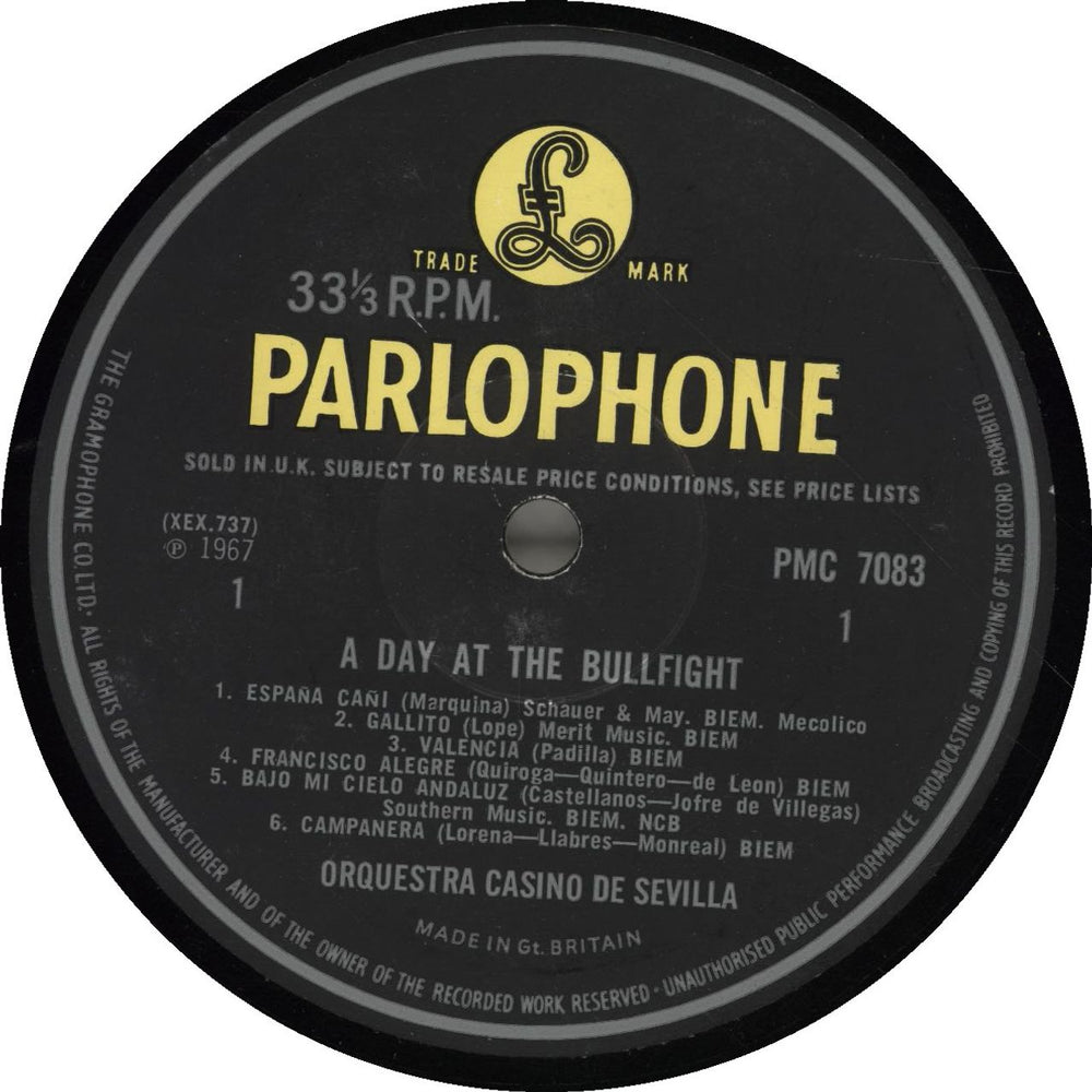 Orquestra Casino De Sevilla A Day At The Bullfight UK vinyl LP album (LP record) QT2LPAD693425