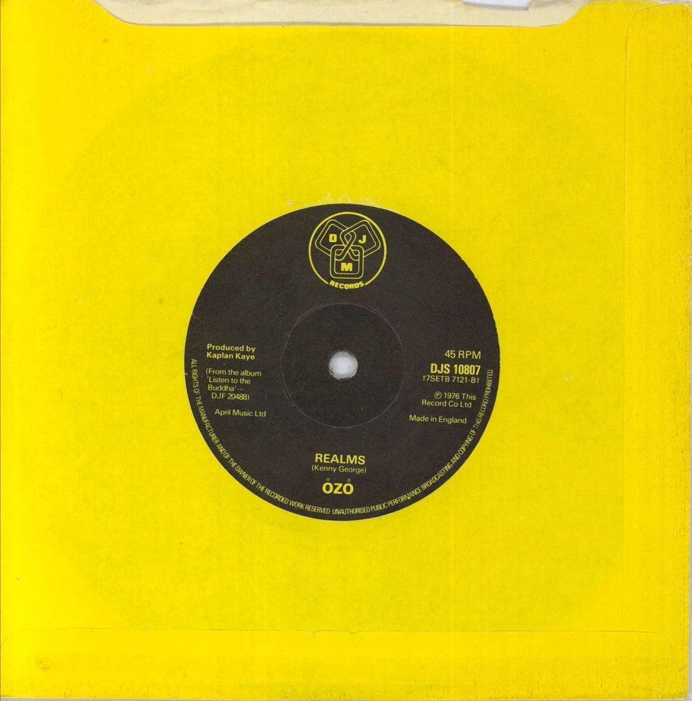 Ozo Night Of The Black Mamba - Promo Sleeve UK Promo 7" vinyl single (7 inch record / 45) 0Z007NI829547