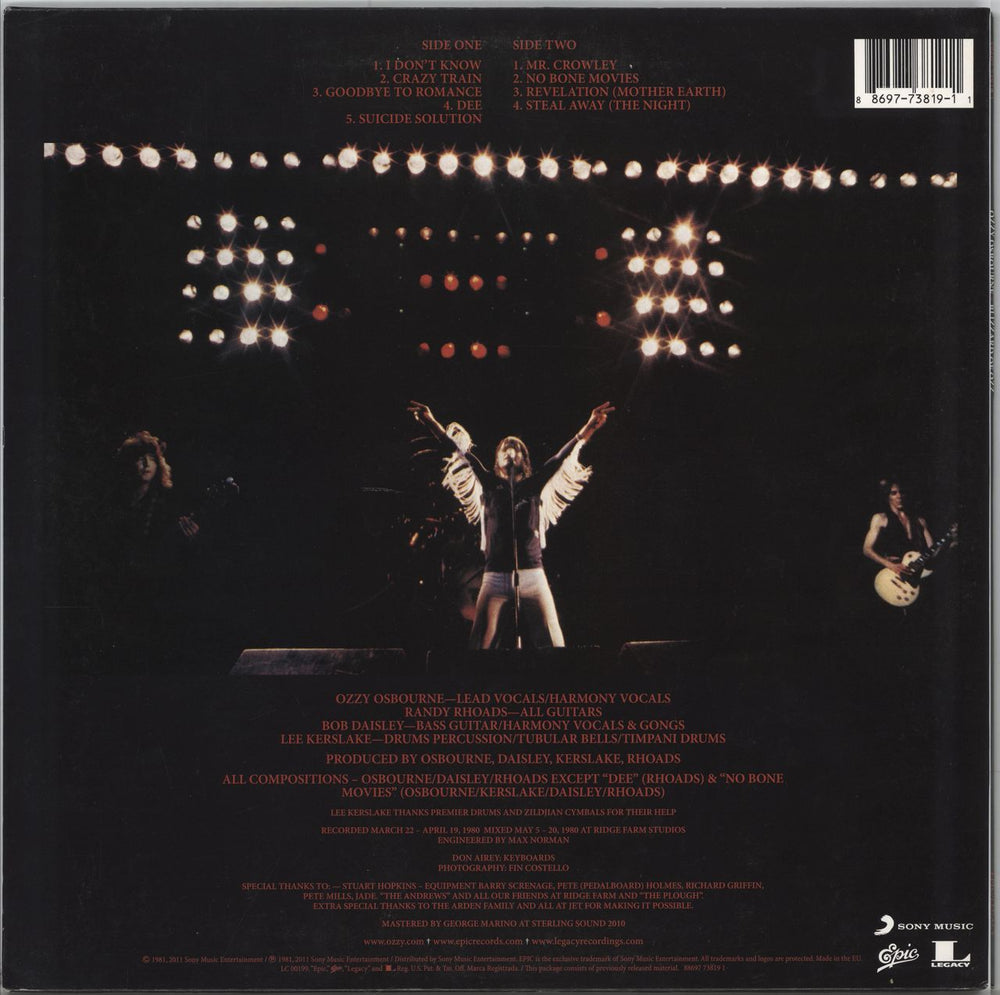 Ozzy Osbourne Blizzard Of Ozz - 30th Anniversary UK vinyl LP album (LP record) 194398125114