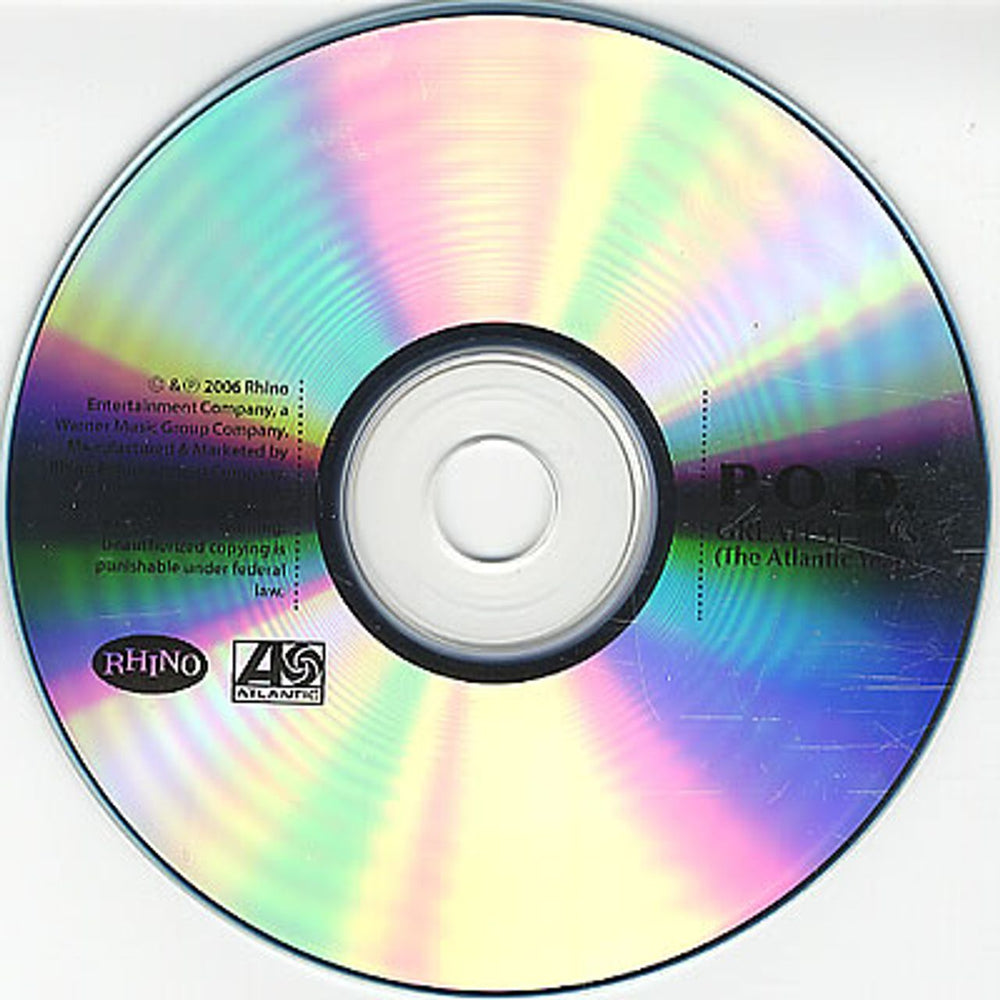 P.O.D. Greatest Hits: The Atlantic Years US Promo CD-R acetate CD-R ACETATE