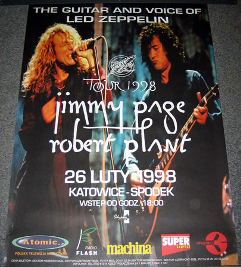 Page & Plant Katowice-Spodek Polish Promo poster GIG POSTER