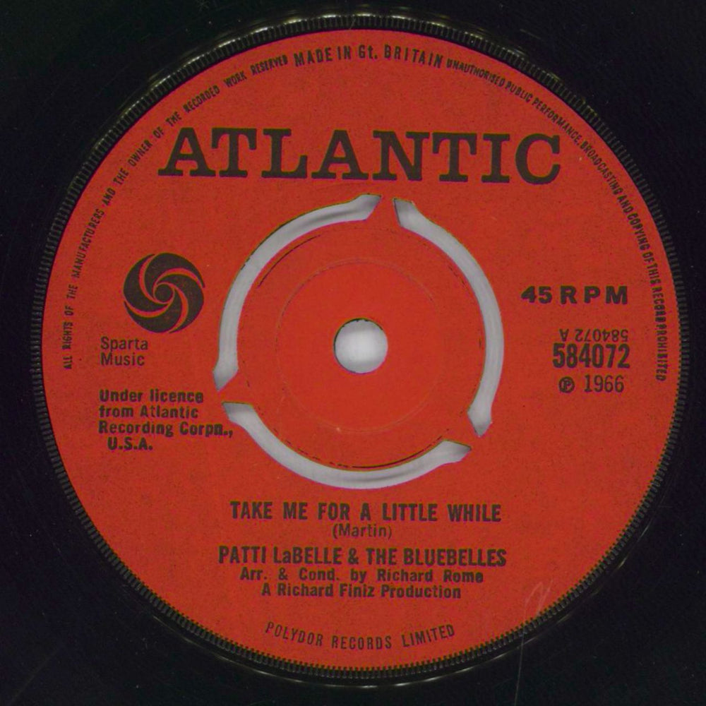 Patti LaBelle Take Me For A Little While UK 7" vinyl single (7 inch record / 45) 584072