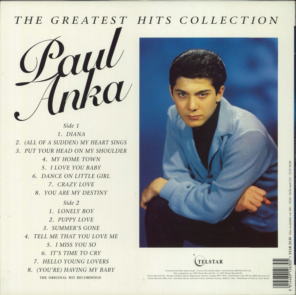 Paul Anka The Greatest Hits Collection UK Promo vinyl LP album (LP record)