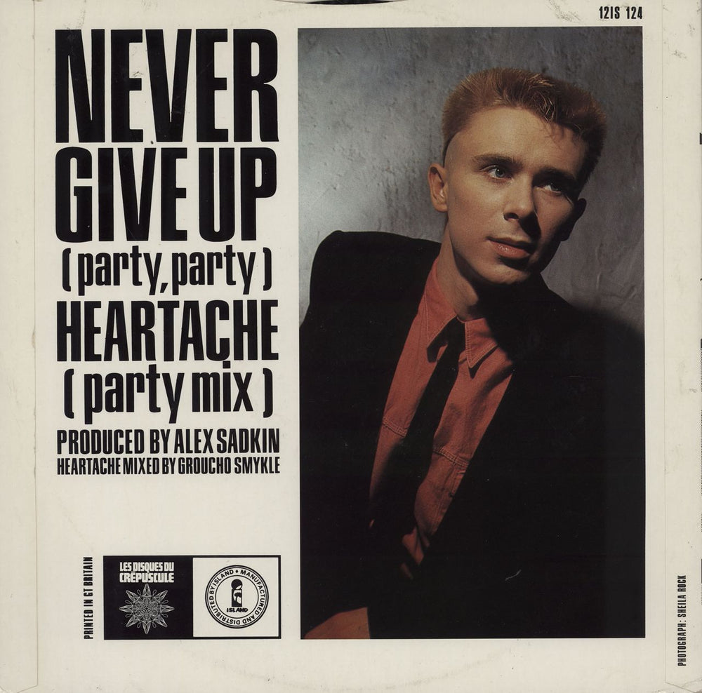 Paul Haig Never Give Up (Party, Party) - Promo Stickered UK Promo 12" vinyl single (12 inch record / Maxi-single)