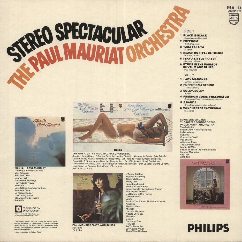 Paul Mauriat Stereo Spectacular UK vinyl LP album (LP record)