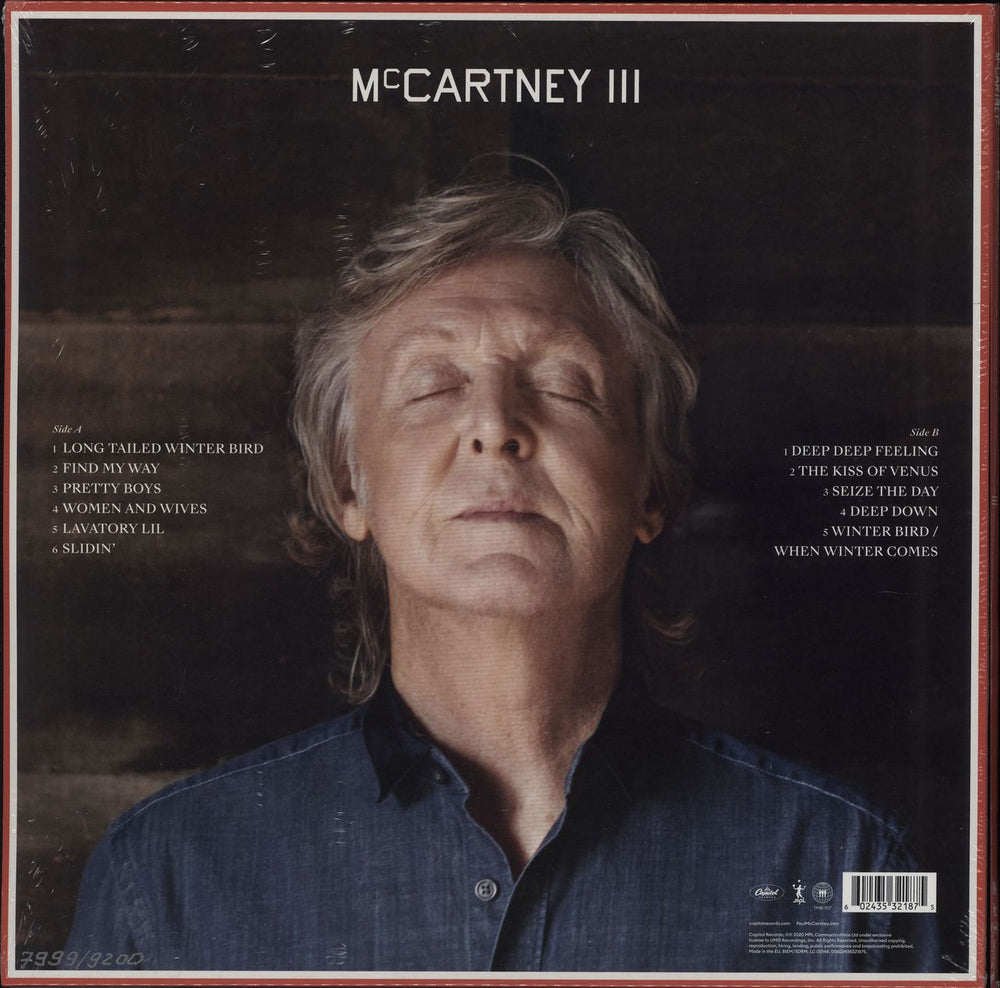 Paul McCartney and Wings McCartney III - Red Vinyl UK vinyl LP album (LP record)