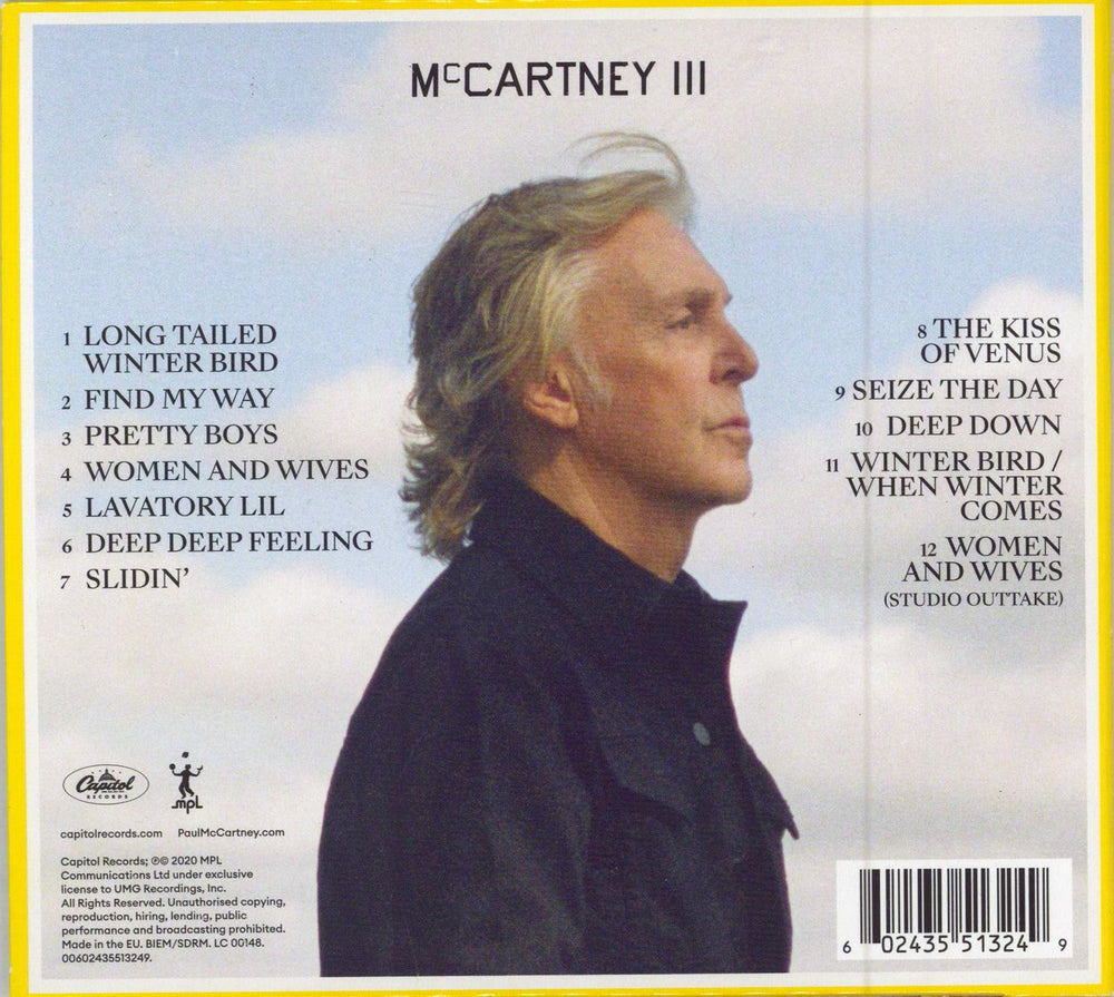 Paul McCartney and Wings McCartney III: Yellow Artwork UK CD album (CDLP) MCCCDMC781163