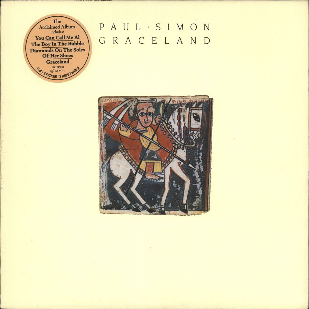 Paul Simon Graceland - Hype Stickered (4 Song) - EX UK vinyl LP album (LP record) WX52