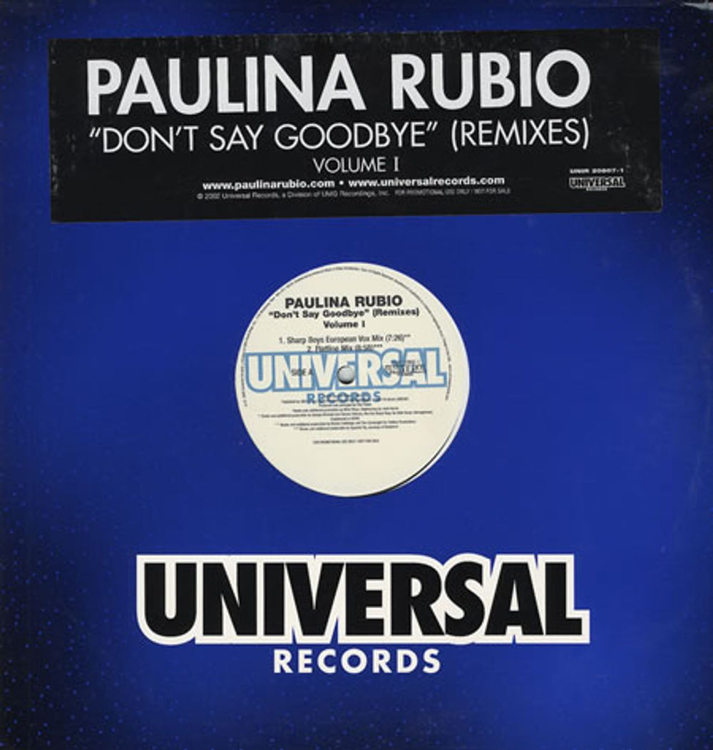 Paulina Rubio Don't Say Goodbye US Promo 12" vinyl single (12 inch record / Maxi-single) UNIR20807-1
