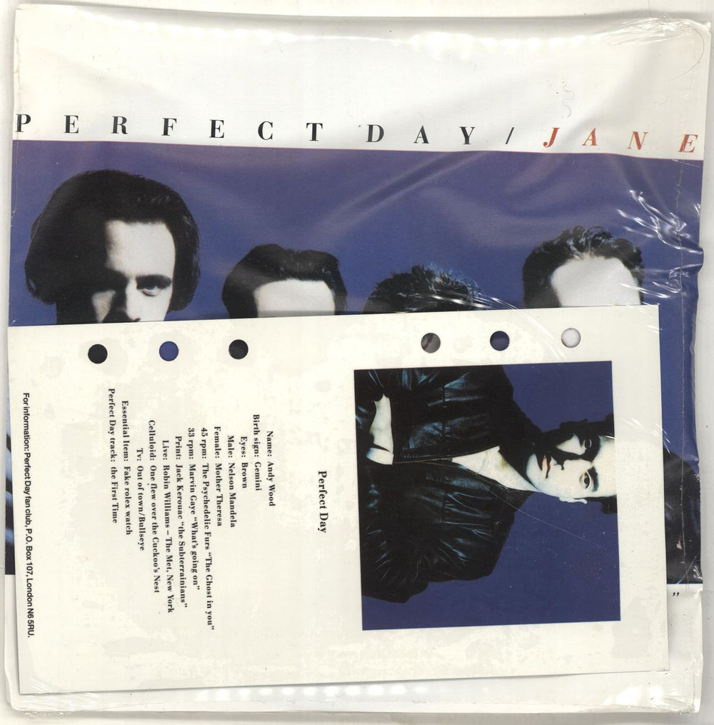 Perfect Day Jane UK 7" vinyl single (7 inch record / 45) LONF188