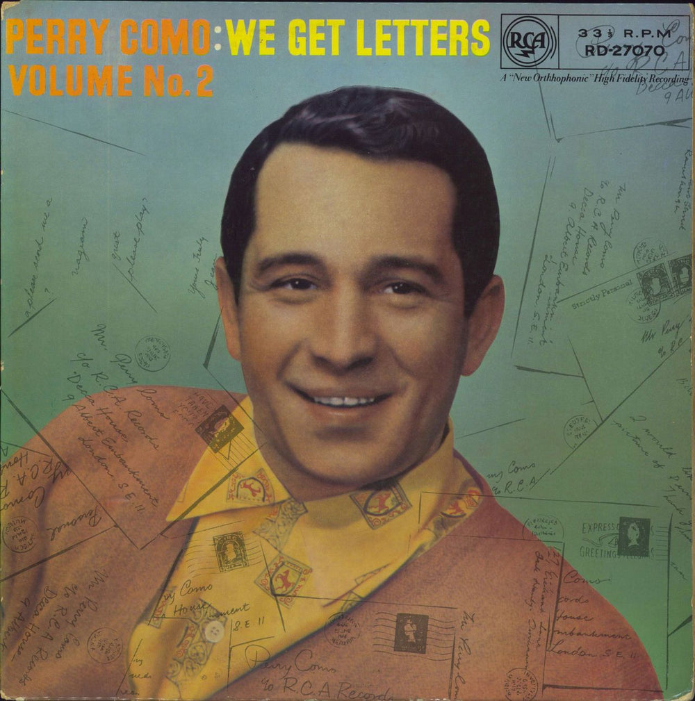 Perry Como We Get Letters Volume No 2 UK vinyl LP album (LP record) RD-27070