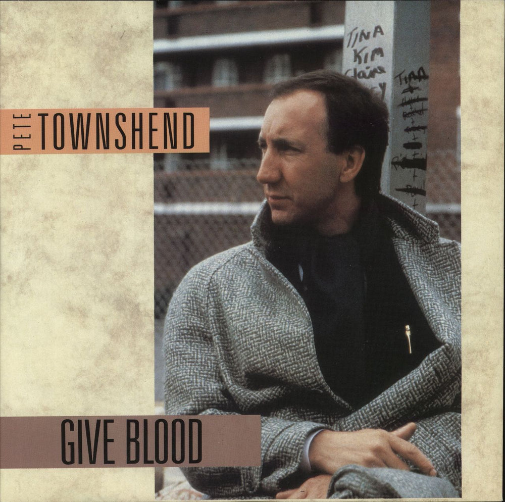Pete Townshend Give Blood UK 12" vinyl single (12 inch record / Maxi-single) U8744T