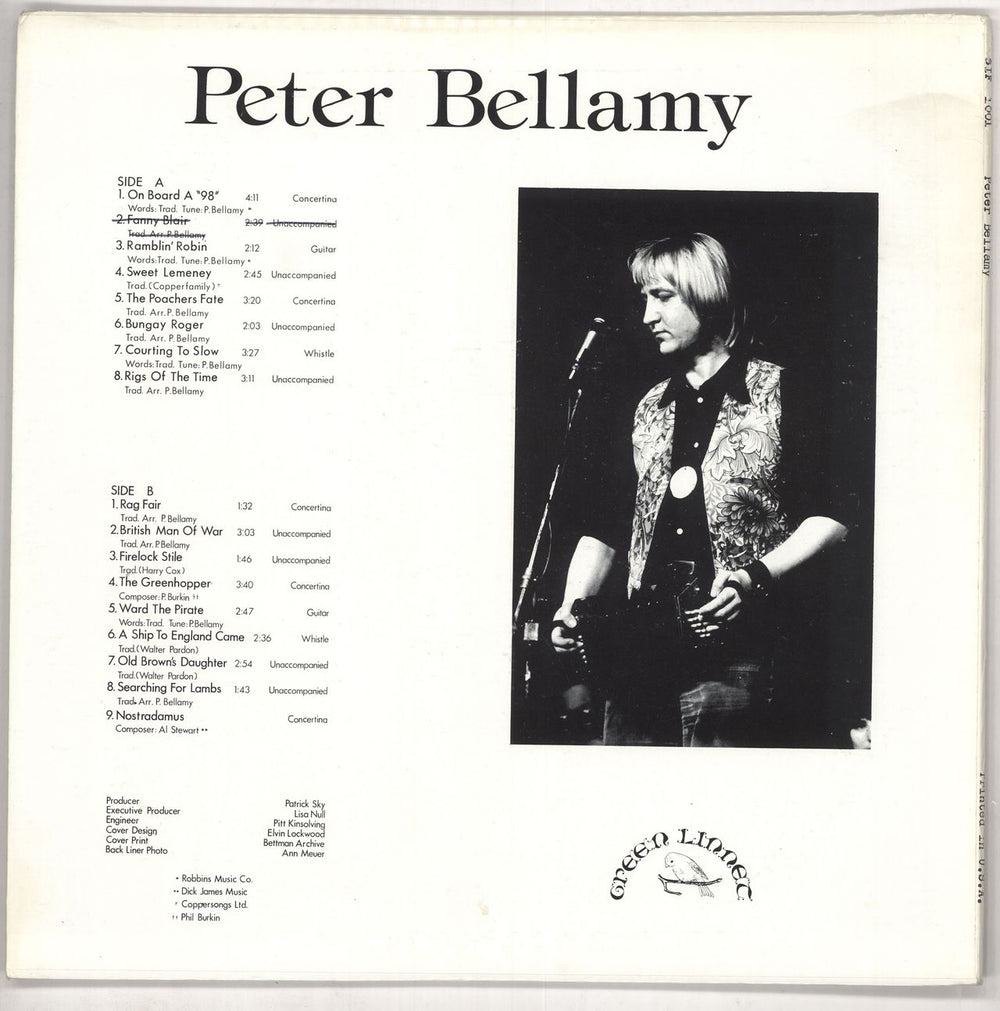 Peter Bellamy Peter Bellamy US vinyl LP album (LP record)