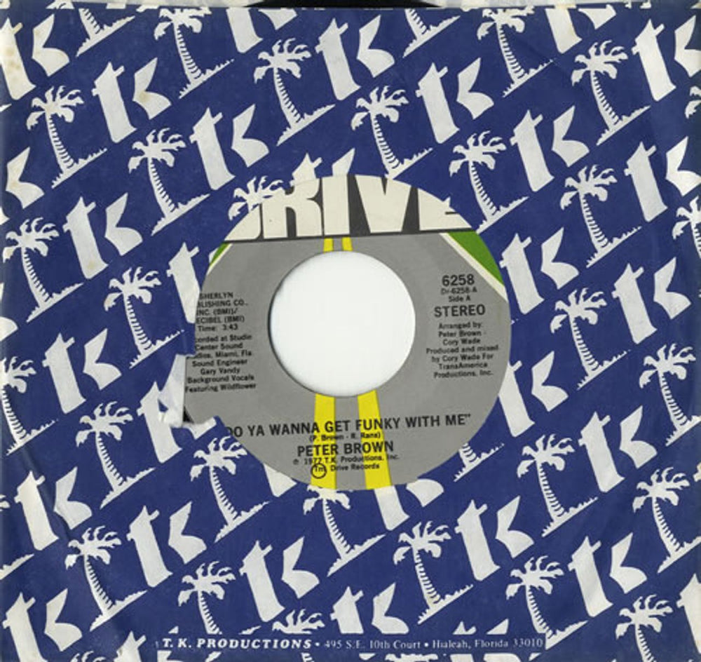 Peter Brown Do Ya Wanna Get Funky With Me US 7" vinyl single (7 inch record / 45) 6258