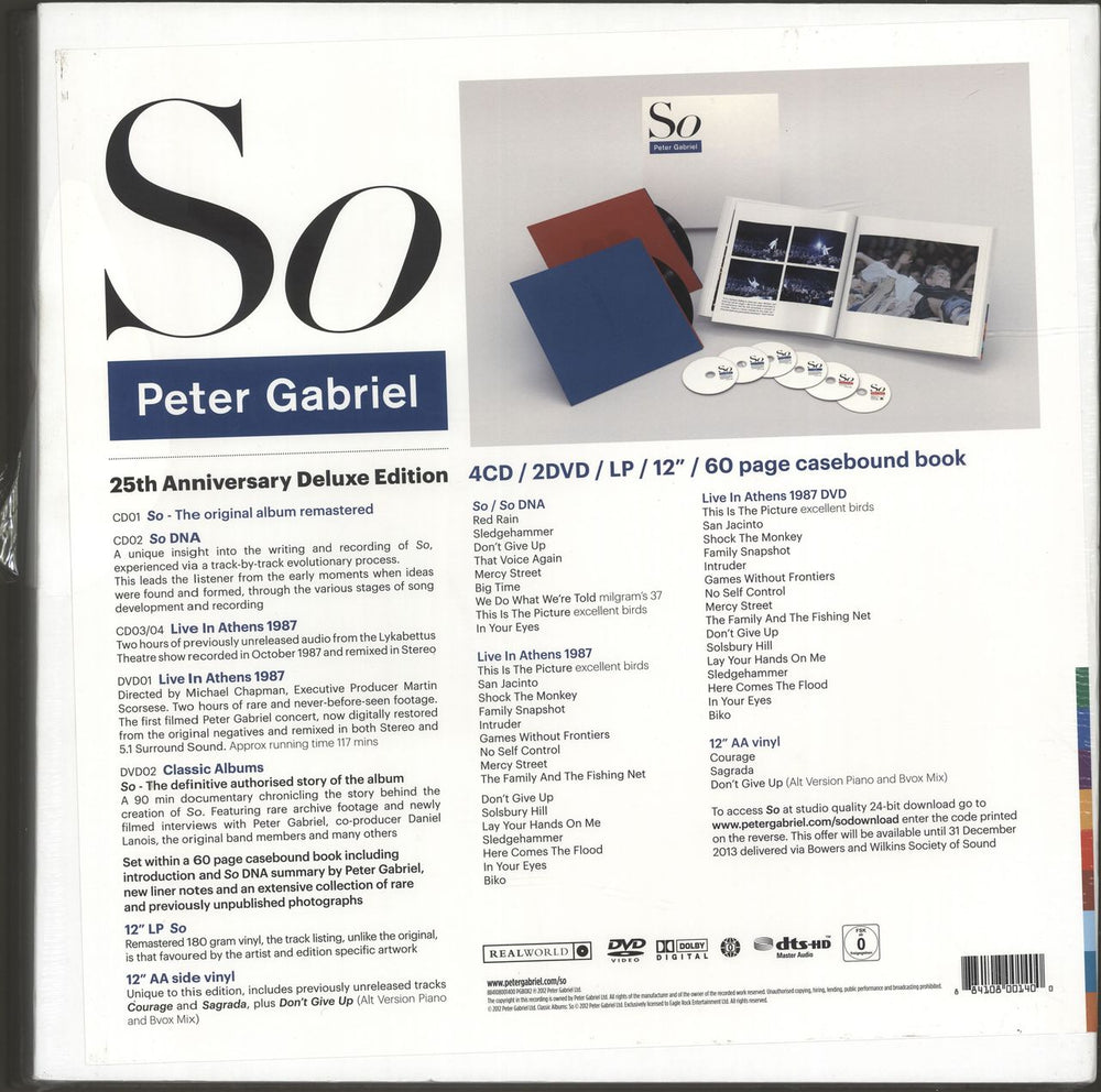 Peter Gabriel So - 25th Anniversary Boxset - Sealed UK box set GABBXSO691705