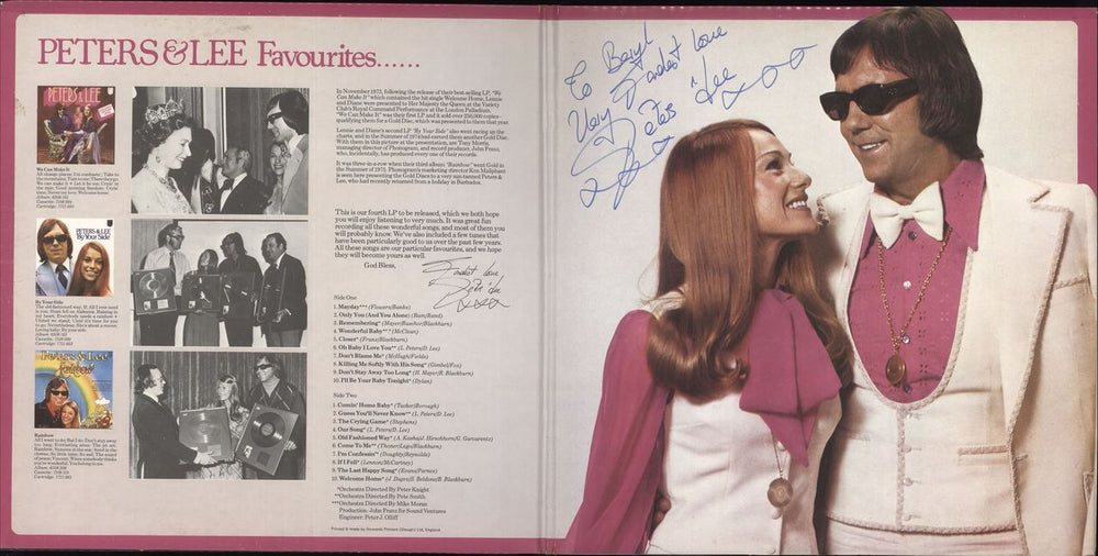 Peters & Lee Peters & Lee Favourites - Dedicated, Autographed UK vinyl LP album (LP record) P&LLPPE238210