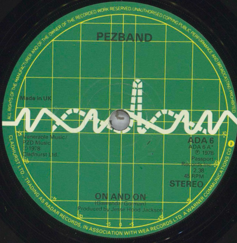 Pezband On And On UK 7" vinyl single (7 inch record / 45) PXZ07ON819246