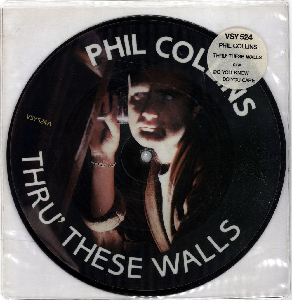 Phil Collins Thru' These Walls UK 7" vinyl picture disc (7 inch picture disc single) VSY524