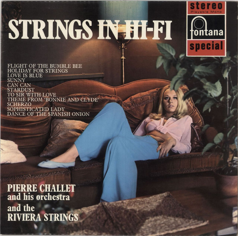 Pierre Challet And His Orchestra Strings In Hi-Fi UK vinyl LP album (LP record) SFL13058