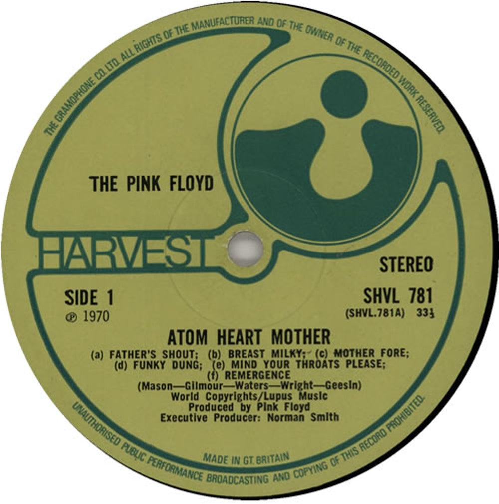 Pink Floyd Atom Heart Mother - 1st - VG/EX - World Copyrights/Lupus Music UK vinyl LP album (LP record) PINLPAT581979