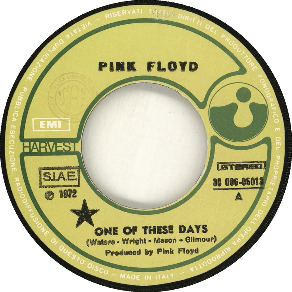 Pink Floyd One Of These Days - 1st - P/S Italian 7" vinyl single (7 inch record / 45)